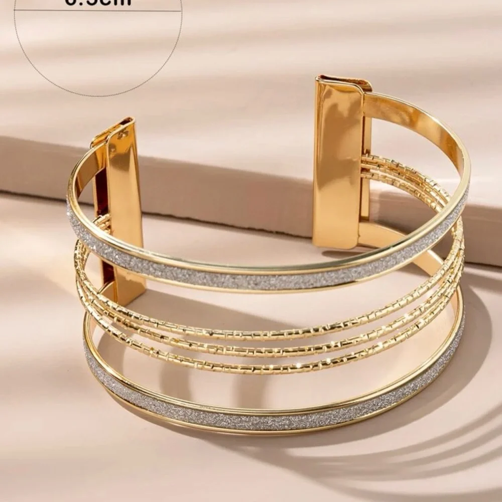 Glitter Detail Cuff Bangle - Picture 3 of 3